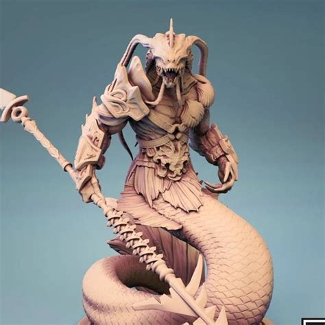 Triton Merman Merrow Dnd Miniature V2 Premium 3D Printed - Etsy