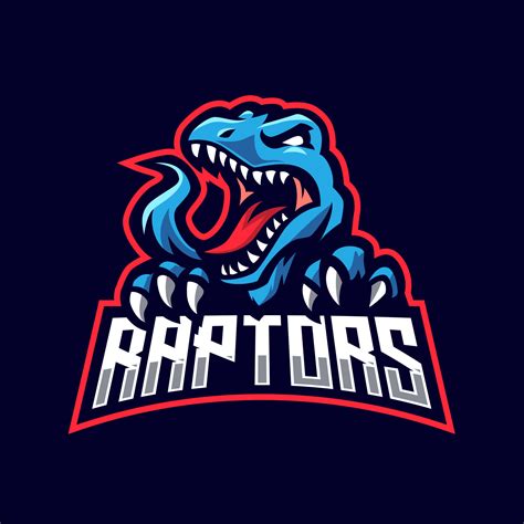 raptor mascot logo gaming illustration vector 12606039 Vector Art at ...