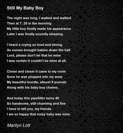 Still My Baby Boy - Still My Baby Boy Poem by Marilyn Lott