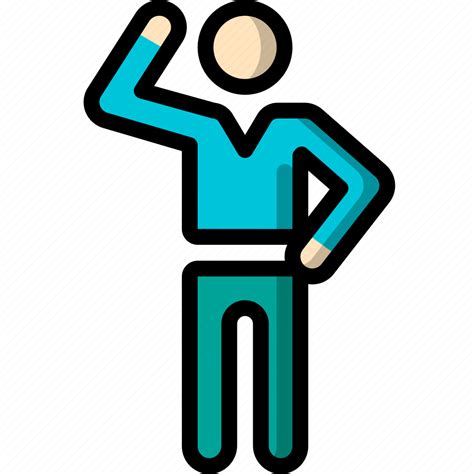 Man, standing, stick figure, waving icon - Download on Iconfinder