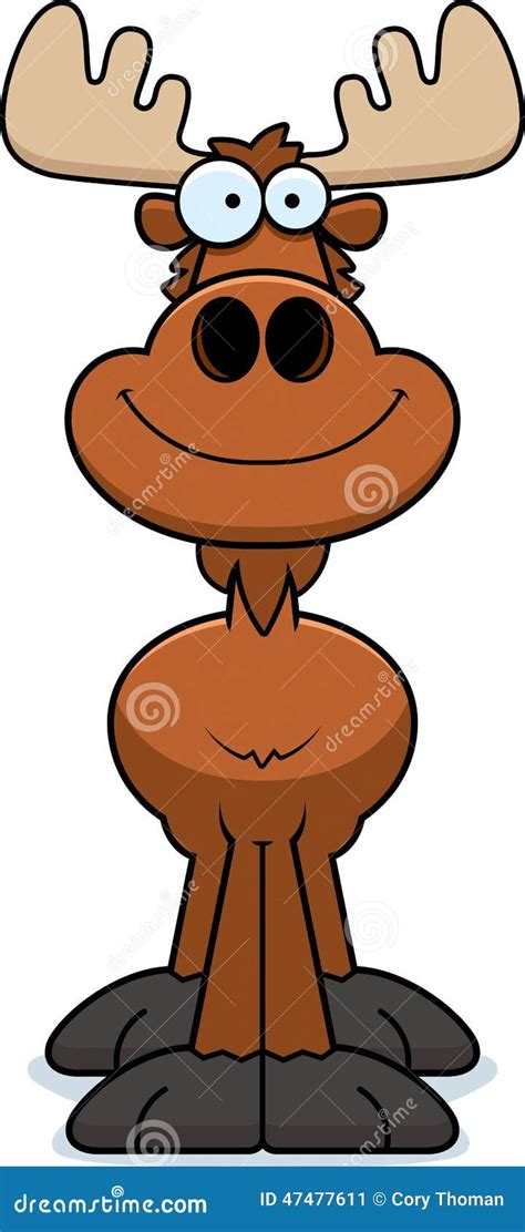 Smiling Cartoon Moose Stock Vector - Image: 47477611