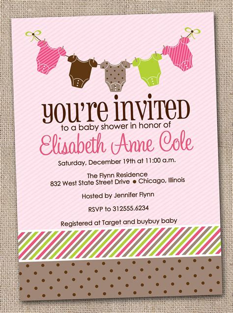 Printable Baby Shower Invitations Girl Baby by InkObsessionDesigns ...