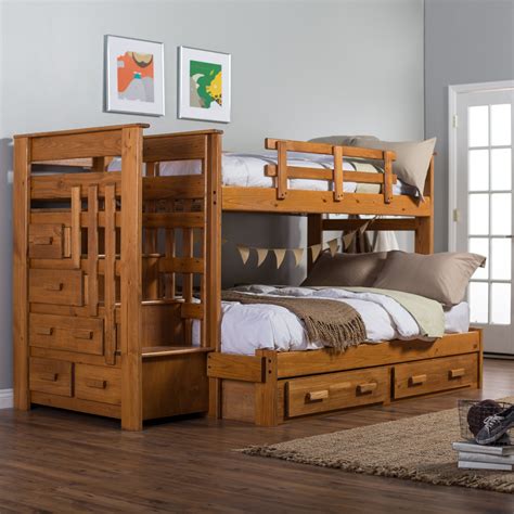 Wooden Bunk Beds With Stairs And Drawers: Functionality and Versatility ...