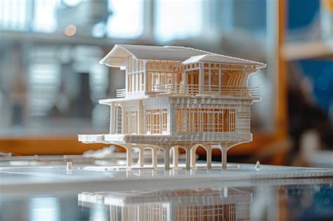 3D-printed house model stock illustration. Illustration of manufacture ...