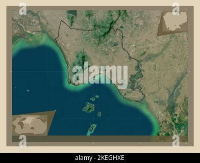 Kep, province of Cambodia. High resolution satellite map Stock Photo ...