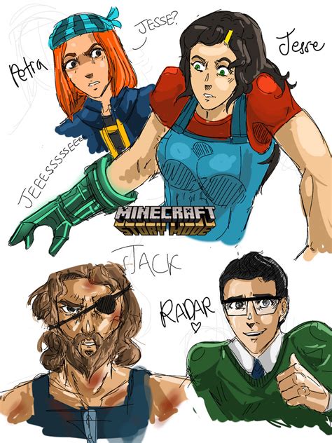 Minecraft Story Mode fanart - my sketchdump xD by Norvadier on DeviantArt