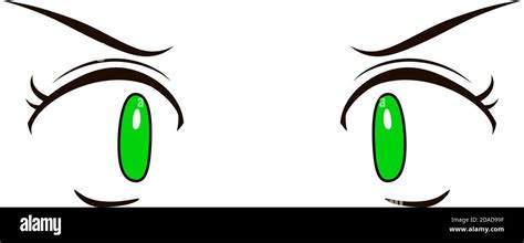 This is a illustration of Cute anime-style eyes with an angry look ...