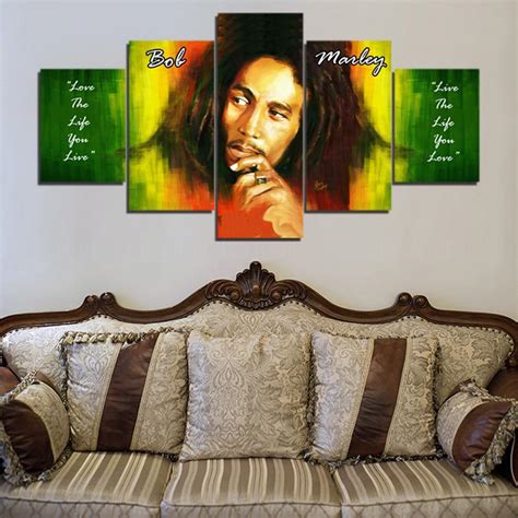 Bob Marley 50 – Famous Person 5 Panel Canvas Art Wall Decor – Canvas Storm