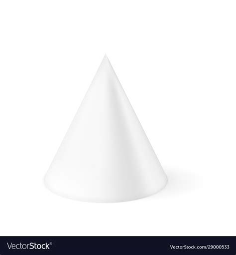 White cone 3d geometric shape Royalty Free Vector Image