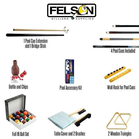 Billiards Accessories Kit - 32 Piece by Felson Billiard Supply ...