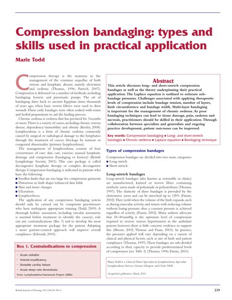 (PDF) Compression bandaging: Types and skills used in practical application