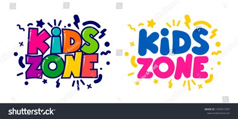 Kids Zone Cartoon Logo Set Design Stock Vector (Royalty Free ...