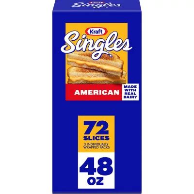 Kraft Singles American Cheese Slices 3 lbs., 72 ct. - Sam's Club