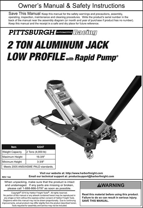 Harbor Freight 2 Ton Aluminum Racing Floor Jack With Rapid Pump Product ...