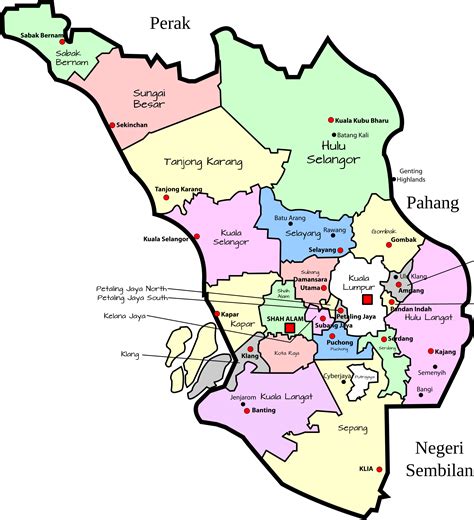 Clipart - Parliamentary map of Selangor, Malaysia