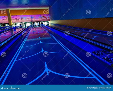 Bowling Track in a Bowling Center Stock Image - Image of breaking ...