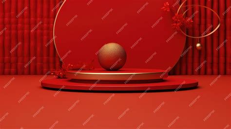 Premium AI Image | Red Chinese Lunar New Year background