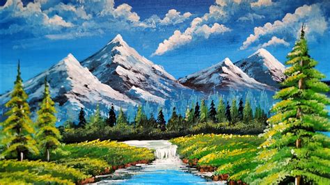 Mountain Nature Acrylic Painting Landscape - pic-mayonegg