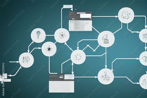 Business process, workflow diagram or model design, flowchart to get ...