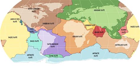 World Map Showing Tectonic Plates Boundaries 2852667 Vector Art at Vecteezy