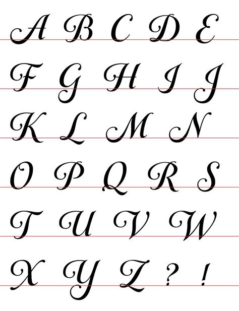 Printable Cursive Letter Stencils