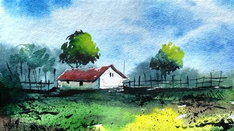 Landscape Drawing With Watercolor at GetDrawings | Free download