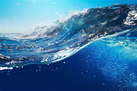 Online crop | HD wallpaper: sea waves, water, blue, sunlight, bubbles ...