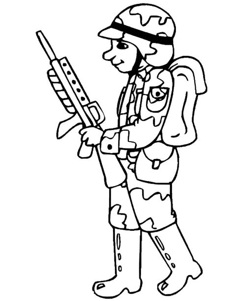 Drawing Military Soldier Coloring Pages | Color Luna