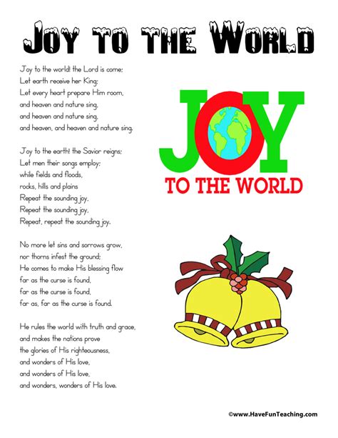 Joy to the World Lyrics • Have Fun Teaching