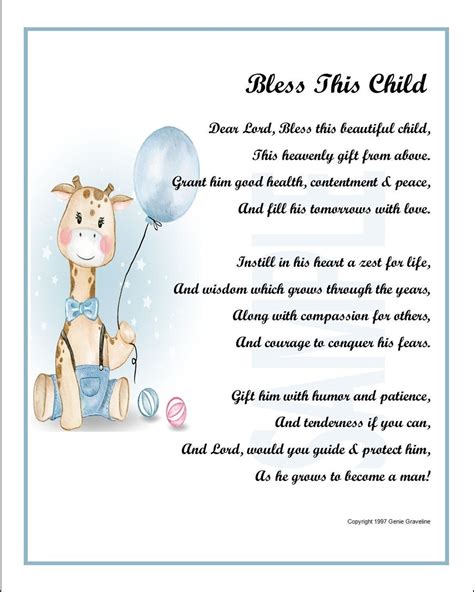 Baby Boy Blessing, DIGITAL DOWNLOAD, Baby Boy Poem Print Verse ...