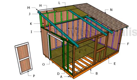 12x16 Lean to Shed Roof Plans | HowToSpecialist - How to Build, Step by ...