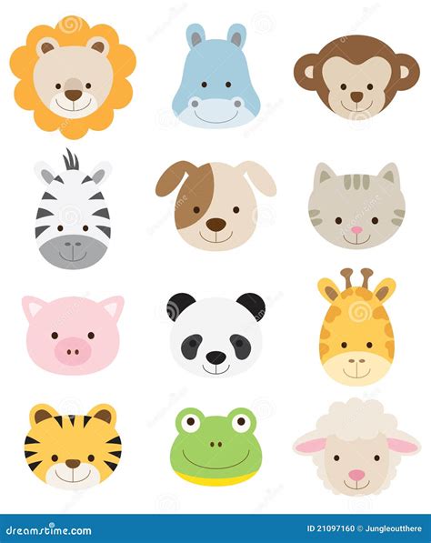 Animal Faces Stock Illustrations – 10,254 Animal Faces Stock ...