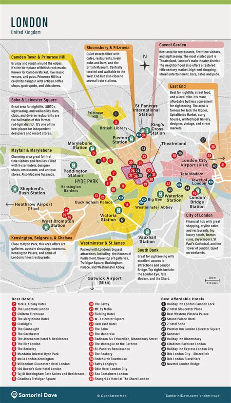 Map Of London Attractions And Hotels - Filide Winnifred