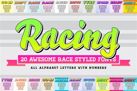 Vintage Racing Number Fonts