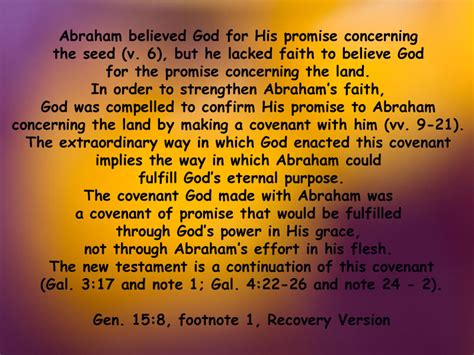 The Covenant God made with Abraham to Ensure he Believes God's Promise ...