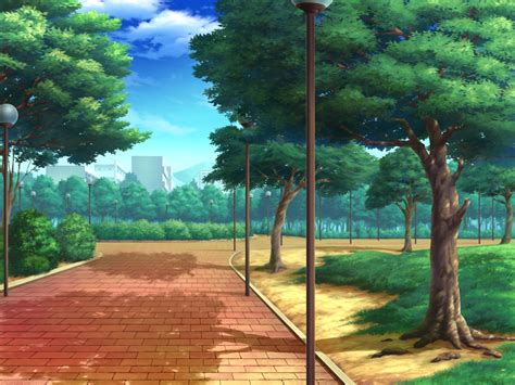 Anime Landscape: City Central Park (Anime Background)