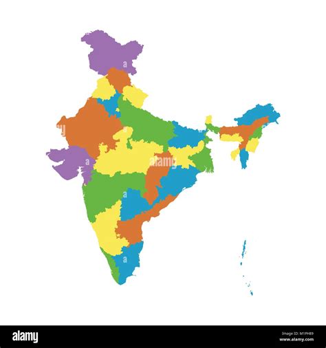 India map with federal states. Flat vector Stock Vector Image & Art - Alamy