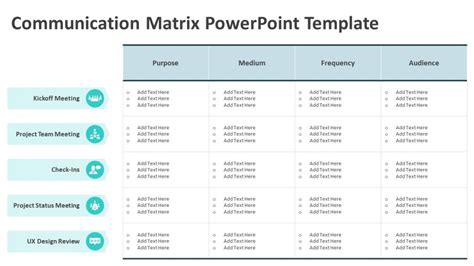 Communication Matrix PowerPoint Template | Matrix PPT Template