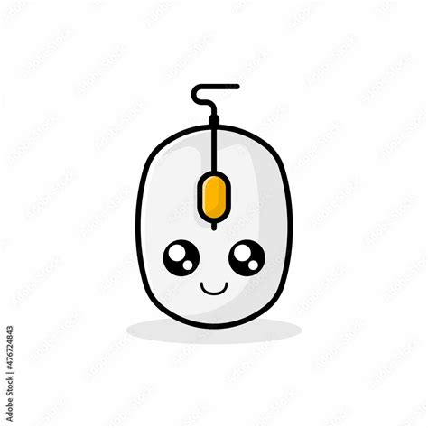 Cute Computer Mouse Cartoon Vector Icon Illustration. Flat Cartoon ...