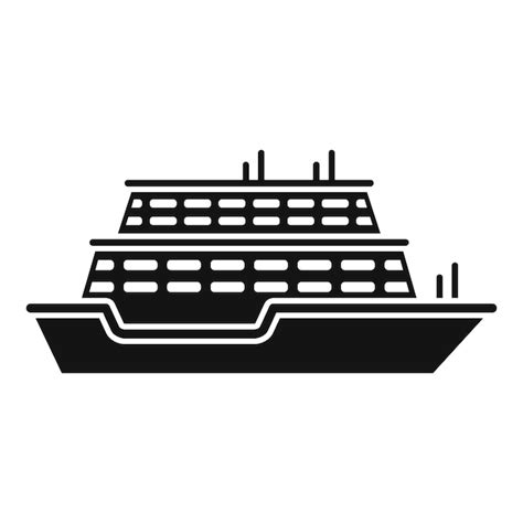 Premium Vector | Cruise ferry icon simple vector Ship river Cargo front