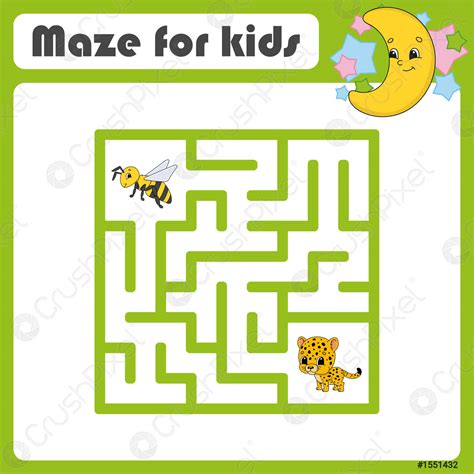 Funny maze Game for kids Puzzle for children Cartoon style - stock ...