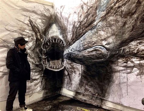 These Dark 3D Drawings Pop Out Of Paper As Life-Sized Animals | DeMilked