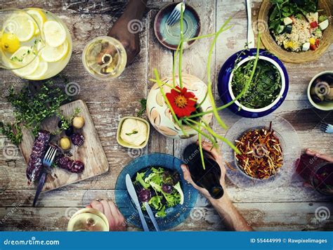 Food Table Healthy Delicious Organic Meal Concept Stock Image Image