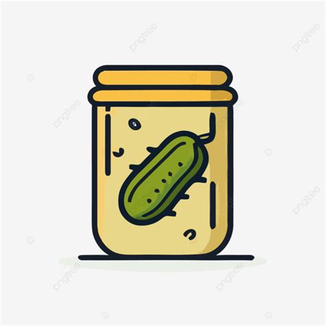 An Icon Representing Pickle In A Jar Vector, A Lineal Icon Depicting ...