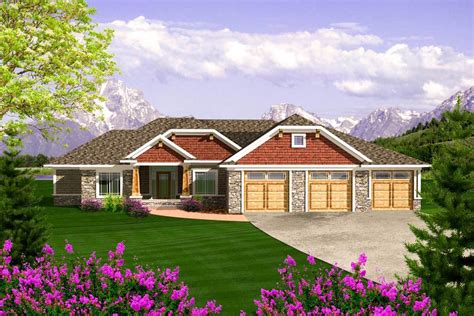 Craftsman Ranch With 3 Car Garage - 89868AH | Architectural Designs ...