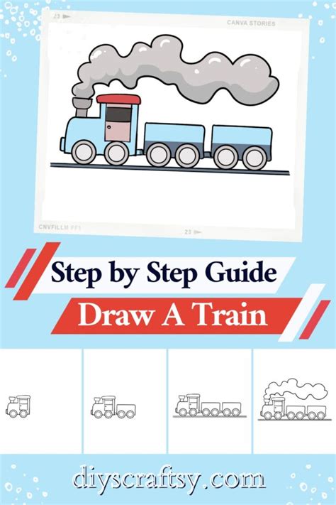 15 Train Drawing Ideas - A Step by Step Tutorial - DIYsCraftsy