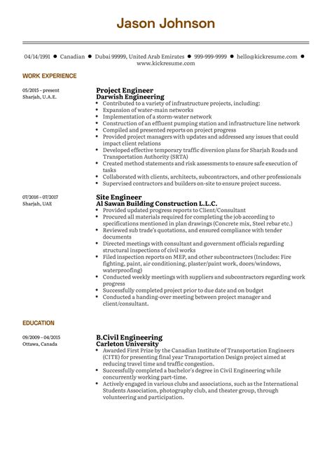 Project Engineer Resume Sample | Kickresume