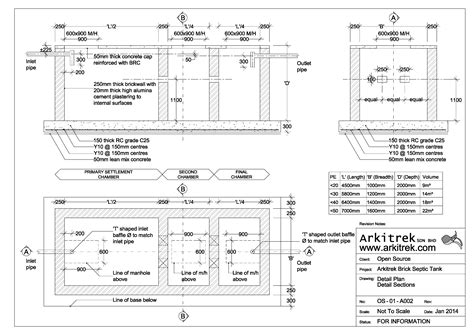 Brick Septic Tank Arkitrek Open Source Design Drawings