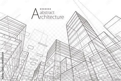 Architecture building construction perspective line drawing design ...