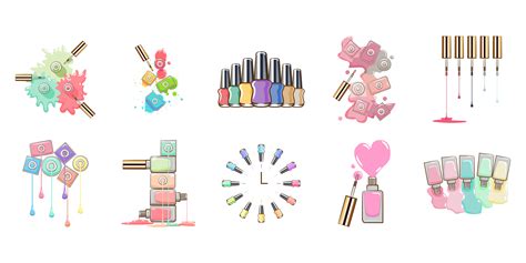 Cartoon Nail Polish Set 962968 Vector Art at Vecteezy